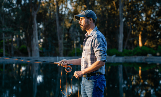 Man fly fishing