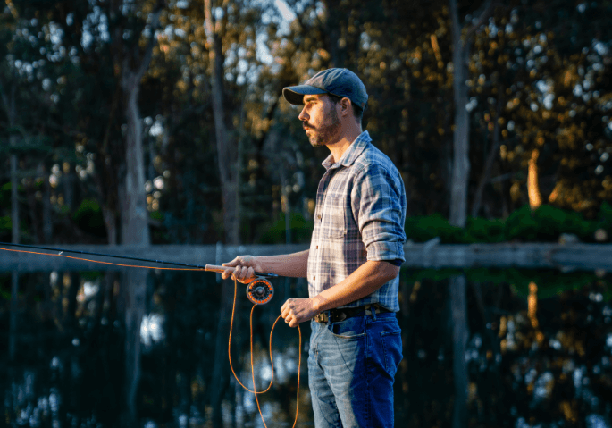 Man fly fishing