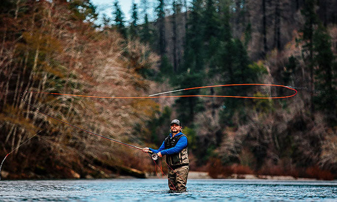 Man fly fishing