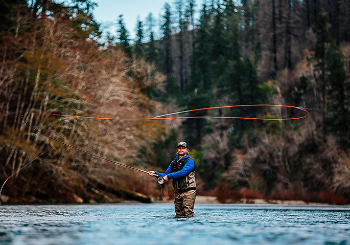 Man fly fishing