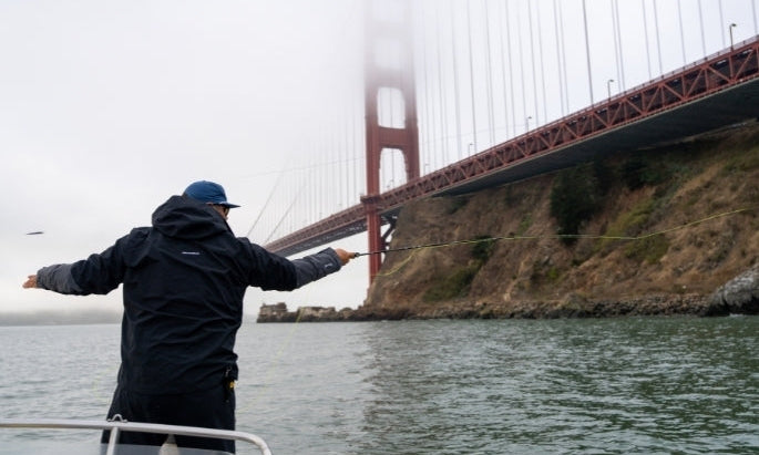 Man sitting in a fishing boat