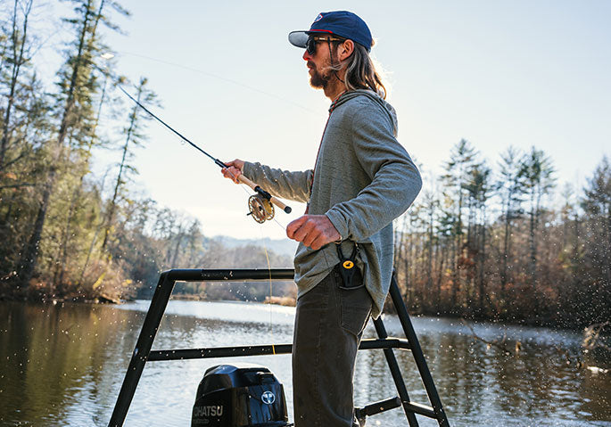 A man fishing for musky.